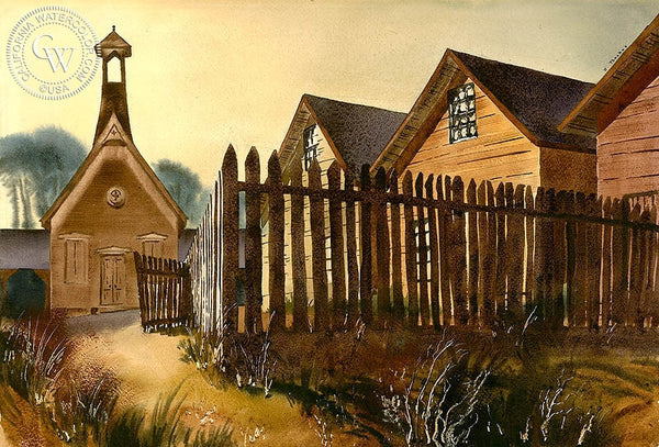 The Fence, California art by Standish Backus Jr.. HD giclee art prints for sale at CaliforniaWatercolor.com - original California paintings, & premium giclee prints for sale