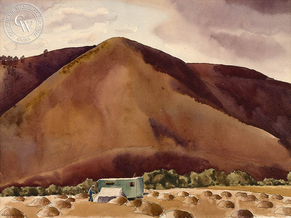 Carmel Valley, 1929, California art by Stanley Wood. HD giclee art prints for sale at CaliforniaWatercolor.com - original California paintings, & premium giclee prints for sale