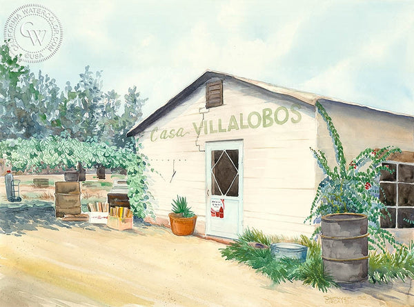 Casa Villalobos, Mexico, California art by Steve Santmyer. HD giclee art prints for sale at CaliforniaWatercolor.com - original California paintings, & premium giclee prints for sale