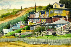 Crystal Cove, California art by Steve Santmyer. HD giclee art prints for sale at CaliforniaWatercolor.com - original California paintings, & premium giclee prints for sale
