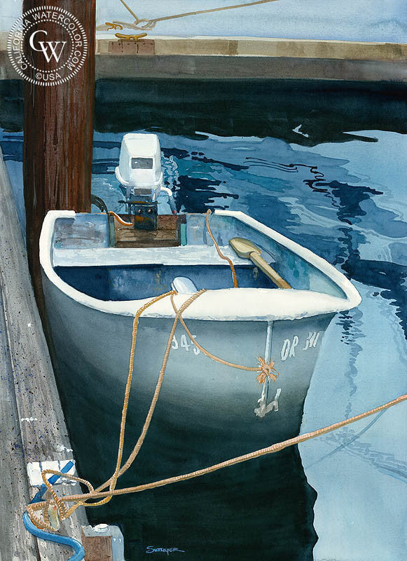 Gray Day, Oregon, watercolor painting by Steve Santmyer  (American art). Fine art giclée print reproduction by California Watercolor for wall decor.