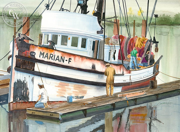 In for Repairs, California art by Steve Santmyer. HD giclee art prints for sale at CaliforniaWatercolor.com - original California paintings, & premium giclee prints for sale