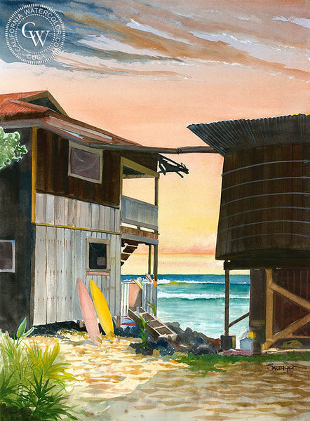 Kona, Hawaii, California art by Steve Santmyer. HD giclee art prints for sale at CaliforniaWatercolor.com - original California paintings, & premium giclee prints for sale