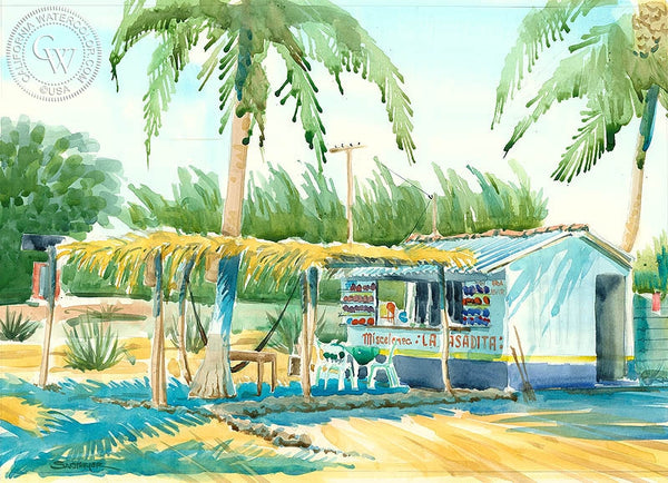 La Casadita, California art by Steve Santmyer. HD giclee art prints for sale at CaliforniaWatercolor.com - original California paintings, & premium giclee prints for sale