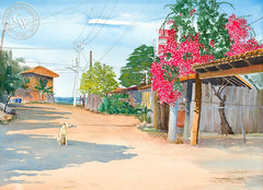Road South, Mexico, California art by Steve Santmyer. HD giclee art prints for sale at CaliforniaWatercolor.com - original California paintings, & premium giclee prints for sale