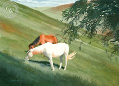 The White Horse, California watercolor art by Steve Santmyer. HD giclee art prints for sale at CaliforniaWatercolor.com - original California paintings, & premium giclee prints for sale