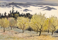 Looking Into Pope Valley, c. 1938, California art by Tom Craig. HD giclee art prints for sale at CaliforniaWatercolor.com - original California paintings, & premium giclee prints for sale