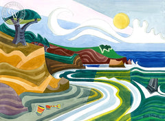 Mendocino Fun, California art by Tony Sheets. HD giclee art prints for sale at CaliforniaWatercolor.com - original California paintings, & premium giclee prints for sale