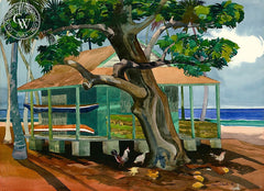 Moorea, Tahiti, 1978, California art by Tony Sheets. HD giclee art prints for sale at CaliforniaWatercolor.com - original California paintings, & premium giclee prints for sale
