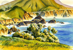 Big Sur California, California art by Vic de Beck. HD giclee art prints for sale at CaliforniaWatercolor.com - original California paintings, & premium giclee prints for sale