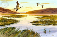 Morning Flight, California art by Vic de Beck. HD giclee art prints for sale at CaliforniaWatercolor.com - original California paintings, & premium giclee prints for sale