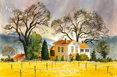 Spring Mustard in Sonoma, California art by Vic de Beck. HD giclee art prints for sale at CaliforniaWatercolor.com - original California paintings, & premium giclee prints for sale