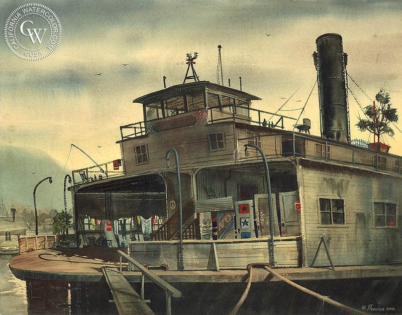 No Vacancy, watercolor painting by Wilfrid Provan  (American art). Fine art giclée print reproduction by California Watercolor for wall decor.
