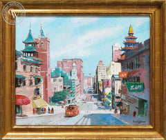 Floyd Hildebrand - California Street, 1958, an original California oil painting for sale, original California art for sale - CaliforniaWatercolor.com
