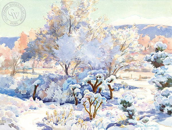 Snow and Ice, California art by Glen Knowles. HD giclee art prints for sale at CaliforniaWatercolor.com - original California paintings, & premium giclee prints for sale