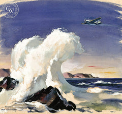 Island Fighter, California art by Hardie Gramatky. HD giclee art prints for sale at CaliforniaWatercolor.com - original California paintings, & premium giclee prints for sale