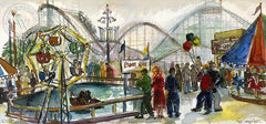 Jae Carmichael - Carnival, 1951 - California art - fine art print for sale, giclee watercolor print - Californiawatercolor.com
