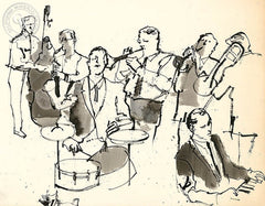Jazz Band, California art by John Altoon. HD giclee art prints for sale at CaliforniaWatercolor.com - original California paintings, & premium giclee prints for sale