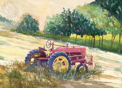 Cambria Tractor, California art by Steve Santmyer. HD giclee art prints for sale at CaliforniaWatercolor.com - original California paintings, & premium giclee prints for sale